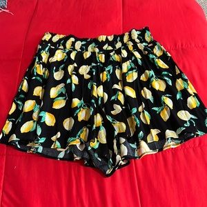 VS PINK Black Shorts with lemons